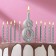 Set of candles number "8" + classic, silver, 10 cm