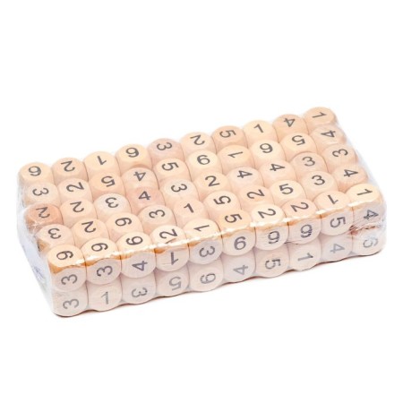 Playing bones 2 x 2 cm, wood, packing 100 pcs-1