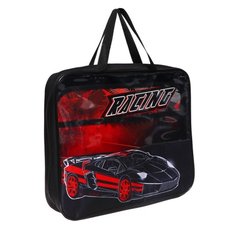 A4 labor folder with handles Textile, 335 x 260 x 60, "Racing 2023", PVC, PTR-111