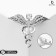 Brooch "Kaduza" with Strazina, white color in silver
