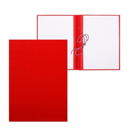 Folder for thesis (without inscription) boomvinyl, scallops/suture, without paper, red (capacity up to 300 sheets)