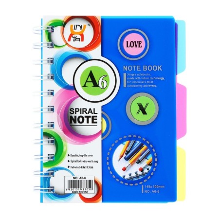 Notepad on the crest A6, 100 sheets, line, plastic cover, with dividers, assorted mix-1
