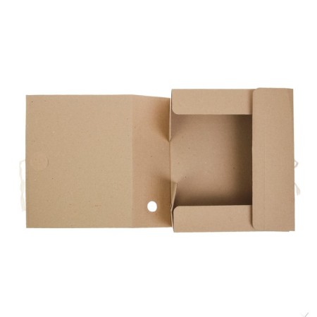 Archive folder with Calligrata ties, microgofrotcard, 100 mm, up to 900 sheets, brown-1