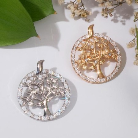 Brooch-reinforcing “Tree of Life” with a bird (indivisible packing 12 pcs., Price per pcs.), Mix color-1