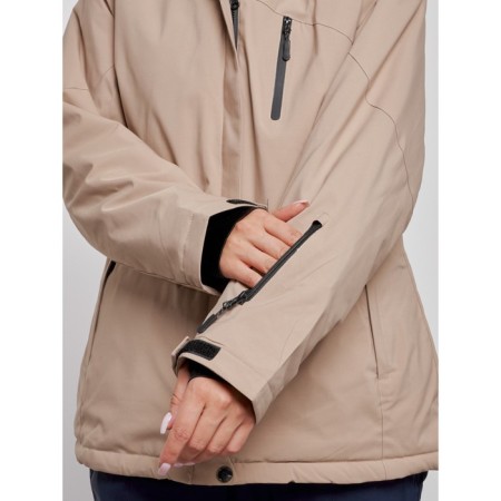 Ski costume female winter, size 60, beige color-7