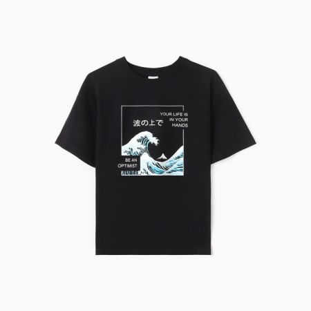 T -shirt for boy A.52368, Black color, height 146