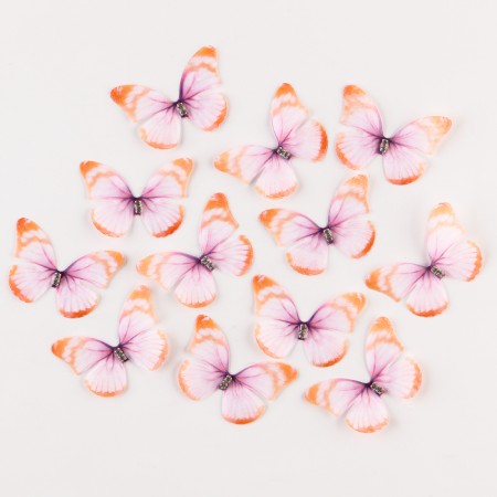 Decor for creativity "Butterfly", two -layer, set of 12 pcs., Size 1 pc. - 5 × 4 cm, orange color-1