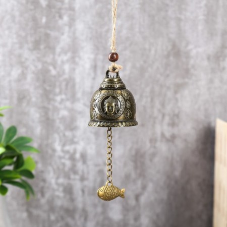 Metal bell "Buddha and carp" h = 4.8 cm d = 6 cm