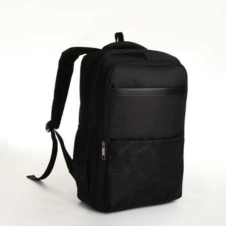 Youth backpack, 2 lightning departments, 4 pockets, with USB, black color-2
