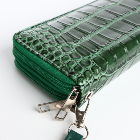 Women's wallet on lightning, green color-2