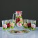 Set for juice with a tray "Zhostovo" Art painting, 6 glasses 1250/200 ml, white ma