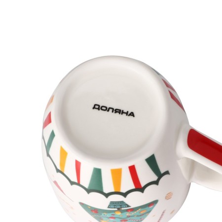 Porcelain mug in gift packaging of the share "New Year. Christmas tree ", 350 ml, white color-3