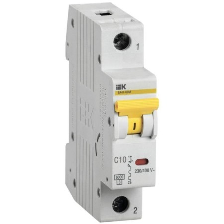 Circuit breaker automatic IEK MVA31-1-010-C 1P, 10A, 6ka