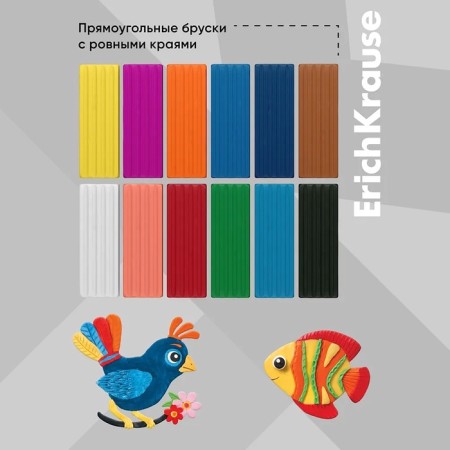 Plasticine 12 flowers 192 GECH KRAUSE, euro suspension, economical packaging-5
