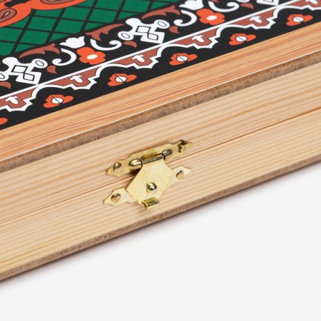 Zeleny pattern backgammon, wooden board 50 x 50 cm, with a field for playing checkers-5