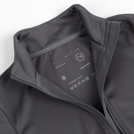 Longslit female Resport, on a zipper, p. 46, the color is gray, basic, with a long sleeve-2