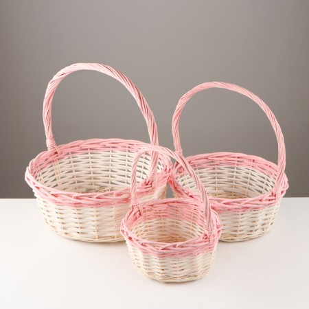 A set of baskets, 3 pcs, 36 × 14 × 39 cm, 32 × 12 × 34 cm, 27 × 11 × 29 cm, willow