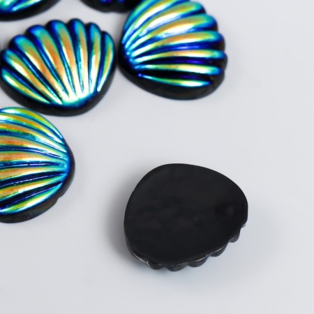 Decor for creativity plastic "Broke with mother of pearl" Blue 1.8x2 cm-1