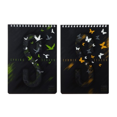 Notepad A5, 80 sheets on the crest "Seasons", cover coated cardboard, matte lamination, 3D varnish, block 60 g/m²