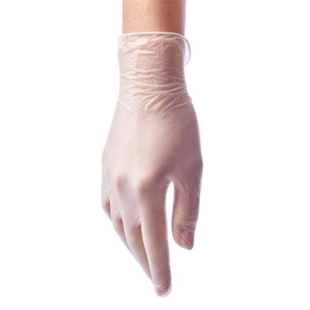 Benovy gloves, vinyl, size m, 50 pairs, transparent