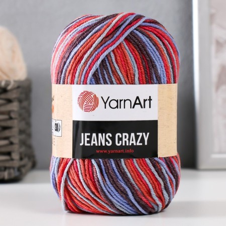 Yarn "Jeans Crazy" 55% cotton, 45% acrylic 160m/50g (8214 turquoise-terracote)