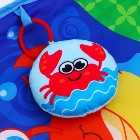 Developing rug "Soft kids", 4 soft toys, d80cm, species mix, crush me-13