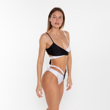 Separate swimsuit, white/black color, size 48-3