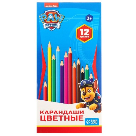 Colored pencils, 12 colors, trihedral, puppy patrol-6