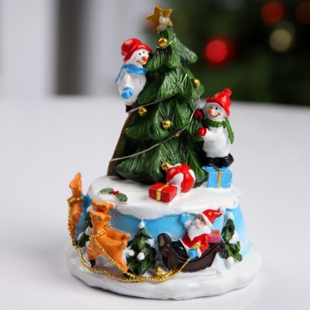 LED figure "Christmas tree" 10 × 15 × 10 cm, polystone, batteries AAAX2 (not in the kit), glow warm white-3