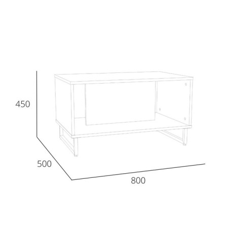 Table magazine folk, 800x500x450, oak grunge sand-1