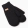 Women's mittens with fur inside, color black, size 7-8