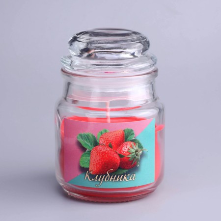 Candle in the bank Aromatic "Ripe Strawberry" 6x8.5cm-2