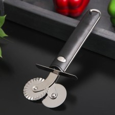 Knife for pizza and dough bonjo, double, 18 × 7 cm, d = 4 cm, black color