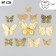 Butterflies cardboard double wings "openwork with gold" set 12 pcs h = 4-10 cm on magnet