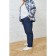 Female jeans, size 66, dark blue color