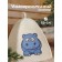 Bath hat for children "Hippo" with print, white