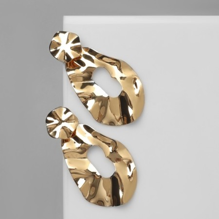 Earrings Metal "Atmosphere" drop, color gold-1