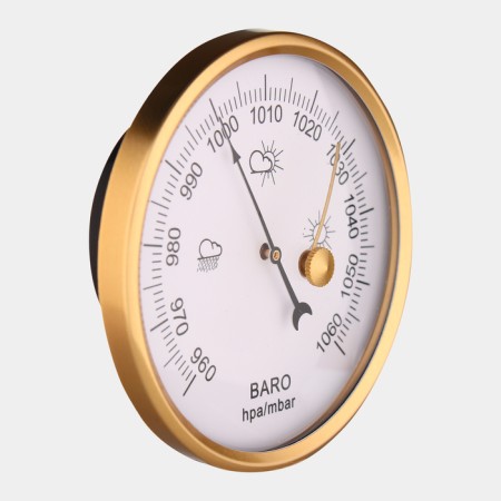 Barometer mechanical, wall, gold frame, d = 6 cm-2