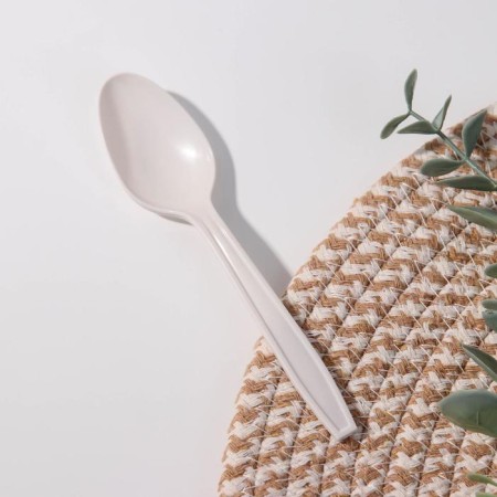A set of disposable spoons from corn starch Nature, 14.3 cm, 6 pcs, color mix-9