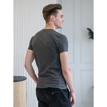Male T -shirt, size 56, dark melange color-4