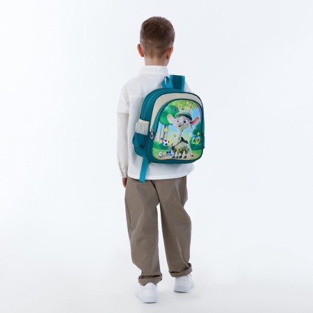 Baby backpack on a zipper, "chosen", green color-6