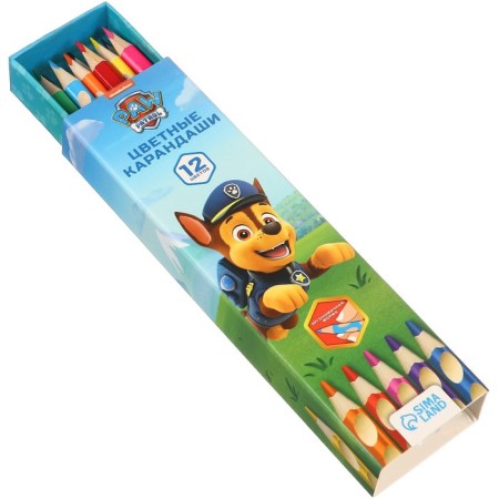 Colored pencils, 12 colors, trihedral, puppy patrol-8