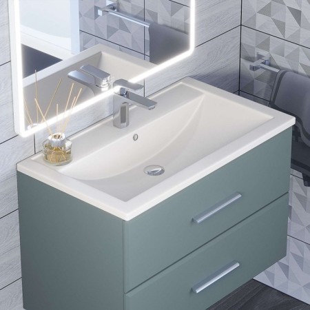 Sink uperwood Foster Quartz 80 cm, quartz, white matte, jasmine