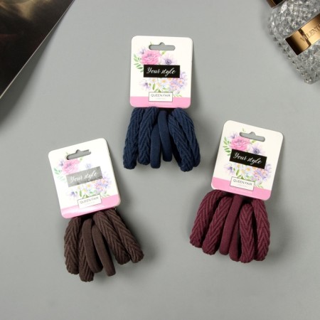 Hair gum "Sport" (set of 6 pcs) Assortment pattern, 4.5 cm, mix-2