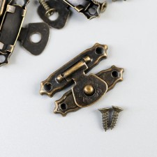 Castle metal for bronze casket + nails. set 10 pcs 1.5x2.7 cm