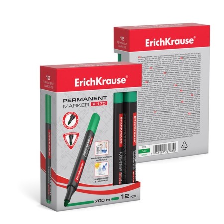 Permanent Erichkrause P-170, 2.0 mm permanent, alcohol-based ink, green-3