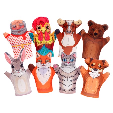 Home Puppet Theater "Owl-Sweat", 8 puppet dolls-1