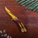 Wooden souvenir "Butterfly knife" Yellow lines