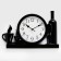 Wall clock, series: kitchen "wine or coffee?", Smooth move, 26.5 x 40.5 cm, dial 20 cm