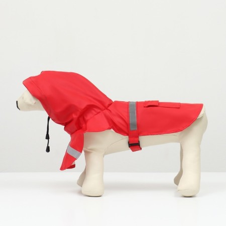 Dog raincoat, size S (DS 20-25, OG 25-30, Osh 17-21 cm), red-4